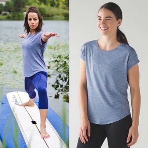 LULULEMON Run Around Short Sleeve Tee in Heathered Peri Purple